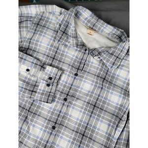 Duluth Trading Mens Long Sleeve Vented Button Up Shirt Blue Plaid 3x Fishing